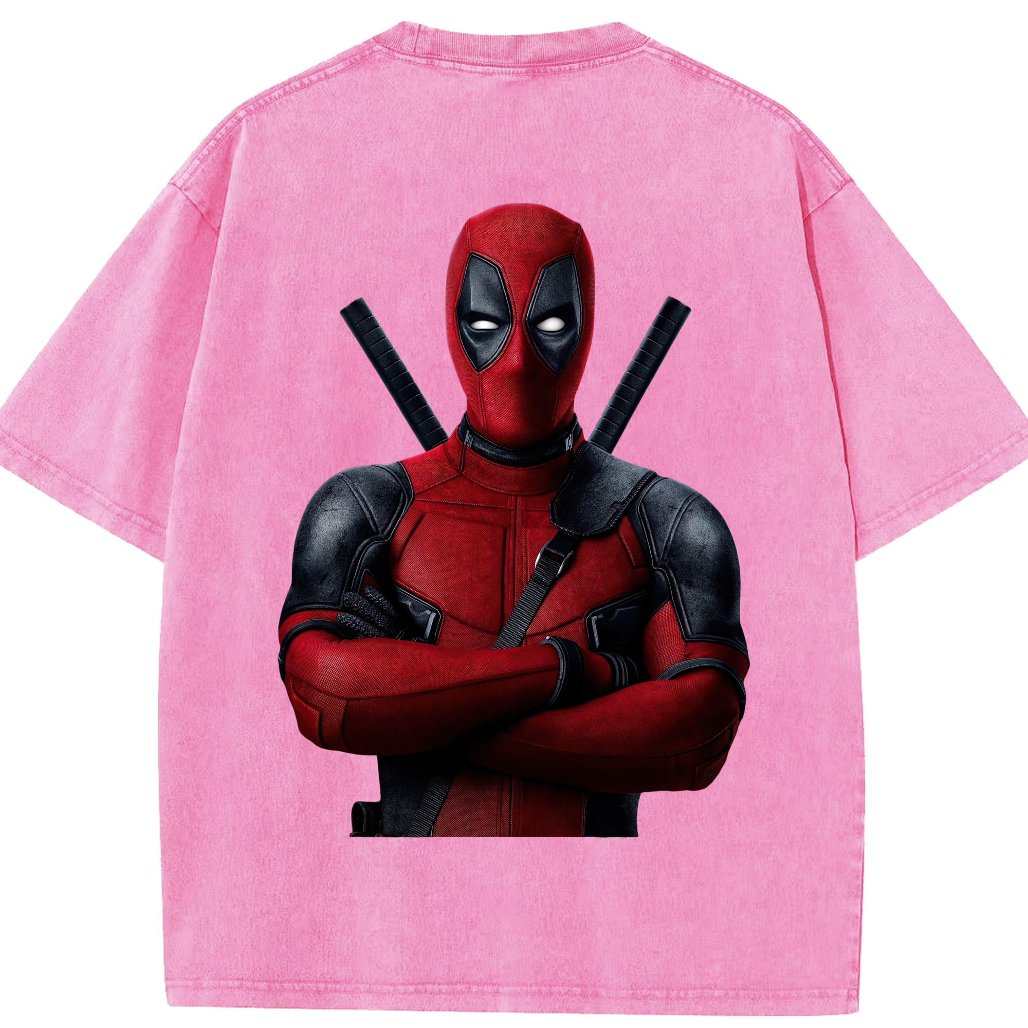 （画像用） Deadpool デッドプール 綿100% ヴィンテージ風 半袖Tシャツ（背面プリント）
